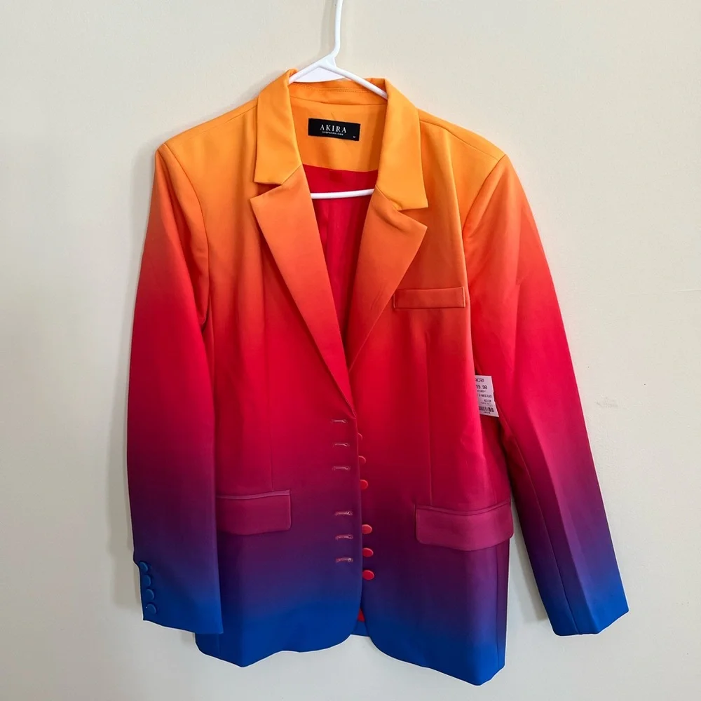 Akira Ombre Sunset Suit Jacket With Pants - Picture 7 of 9